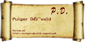 Pulger Dévald névjegykártya